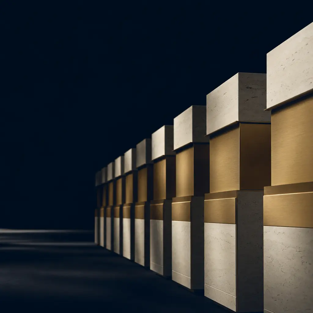 Fachada modular de piezas repetidas que sugiere distribución y escala